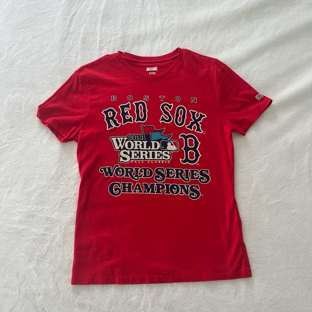Red Boston Red Sox World Series Champions 2013 short sleeve T-Shirt